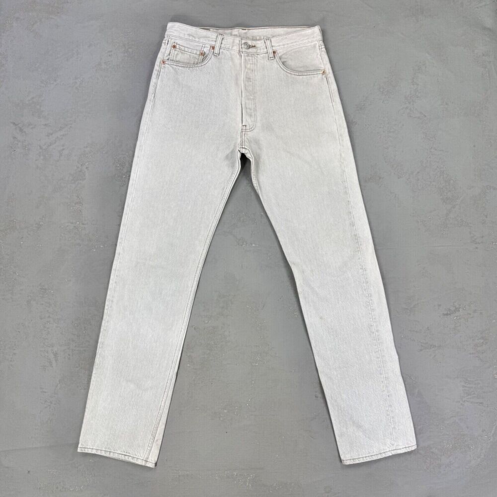 Vintage 1995 Levi's 501 Gray Denim Red Tab Jeans MADE IN USA Fit 32 x 35